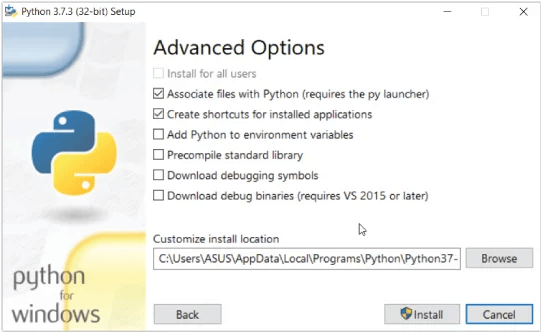 Cài đặt và chạy Python riêng biệt trên Windows - Bước 2