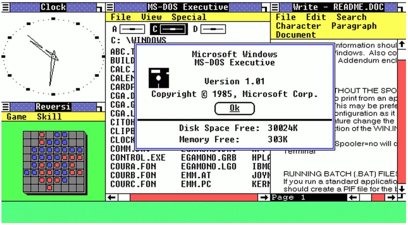 Giao diện Windows 1.01
