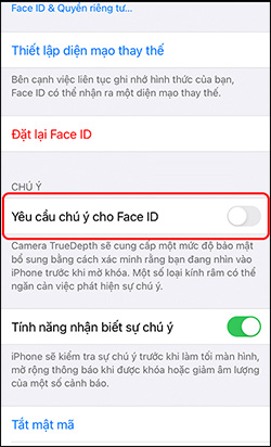 Không dùng được Face ID khi đeo kính râm