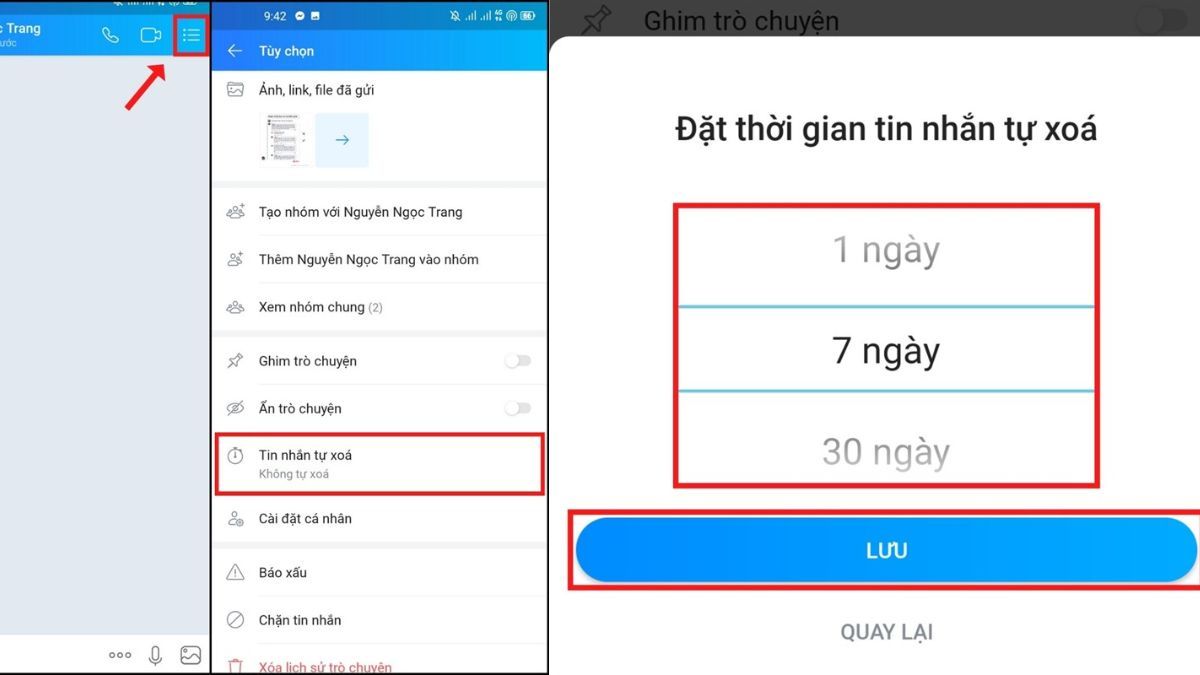 Mở 'Tin nhắn tự xóa'