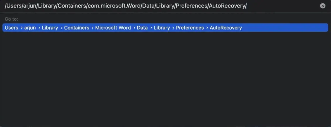 Khôi phục tệp Word chưa lưu trên máy Mac bằng AutoRecovery - Bước 2