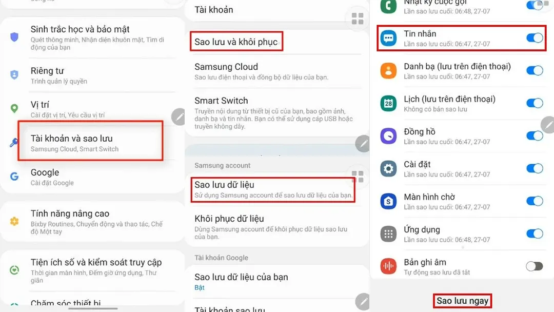 Cách phòng tránh tin nhắn SMS bị xóa vĩnh viễn trên Samsung