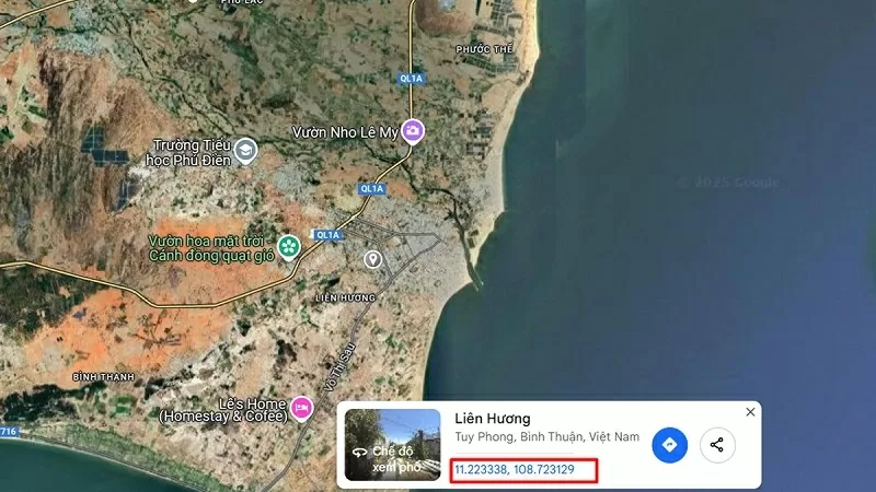 Cách lấy tọa độ trên Google Maps bằng máy tính - Bước 4