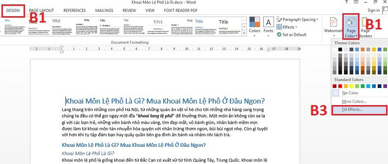 Hướng dẫn thêm Background trong Word - Bước 1