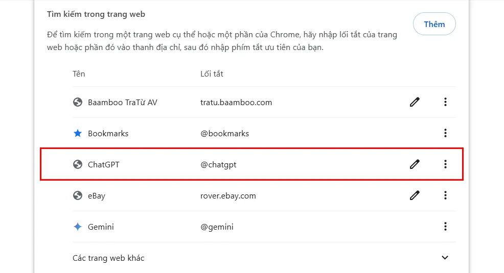 Hướng dẫn thêm công cụ tìm kiếm ChatGPT trên Chrome - Bước 3.2