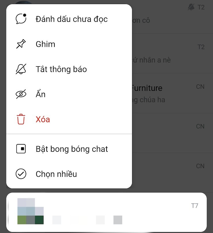 Sử dụng tính năng ẩn cuộc trò chuyện