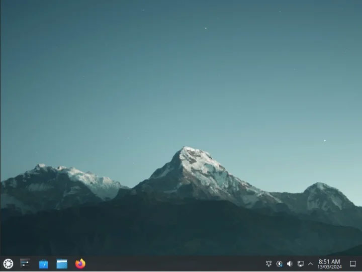 Giao diện desktop mặc định của Kubuntu.