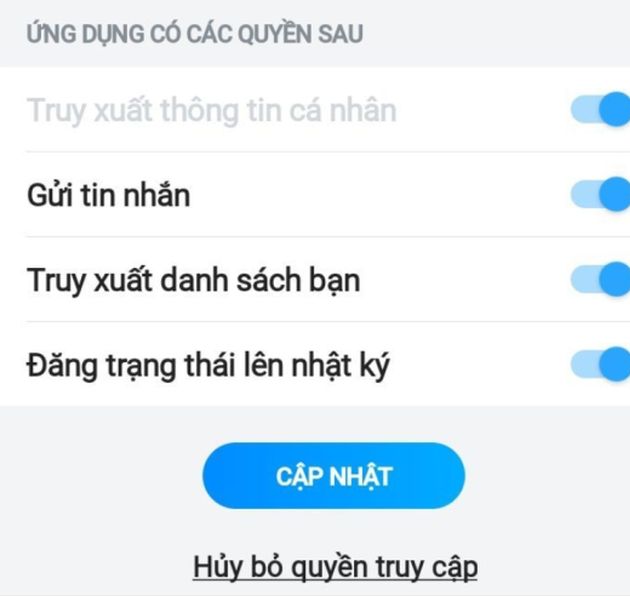 Cách kiểm tra mình có bị ứng dụng lạ trên Zalo truy xuất dữ liệu cá nhân hay không - Bước 4