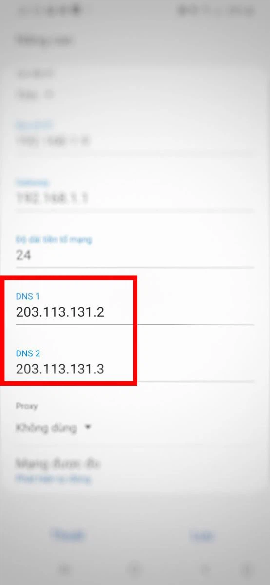 Đổi DNS trên điện thoại Android - Bước 4