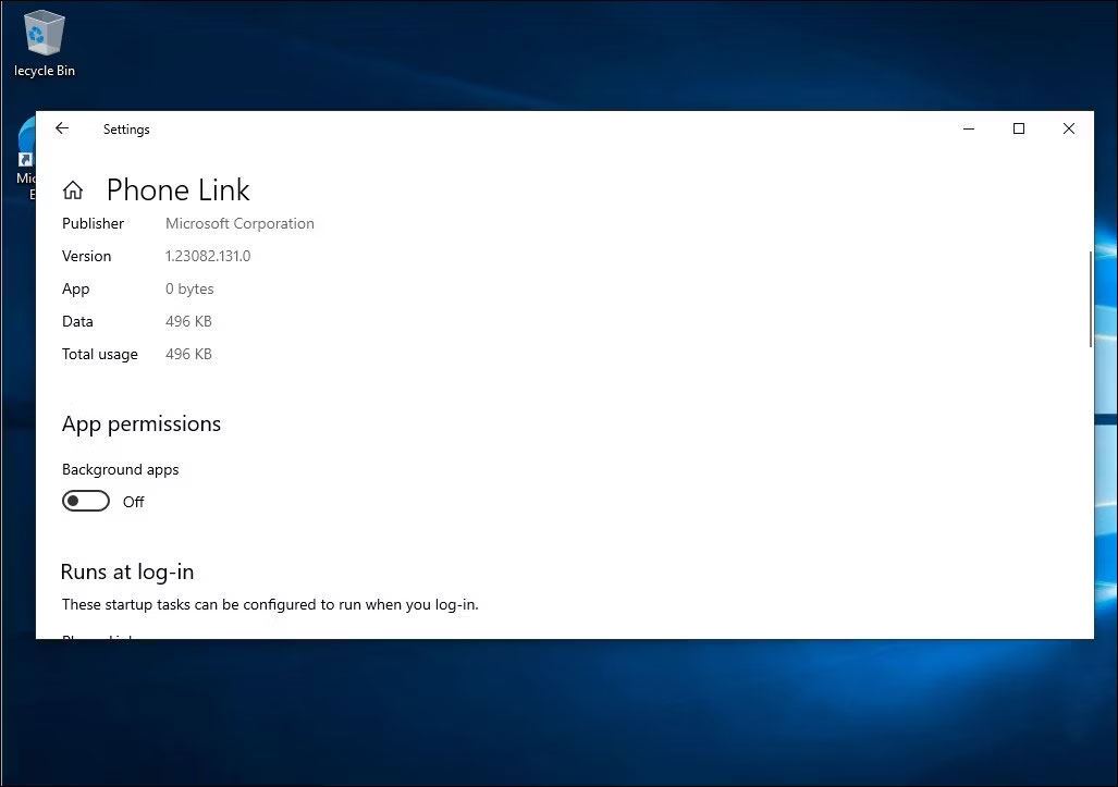Ngăn Phone Link chạy ẩn trên Windows 10 - Bước 3